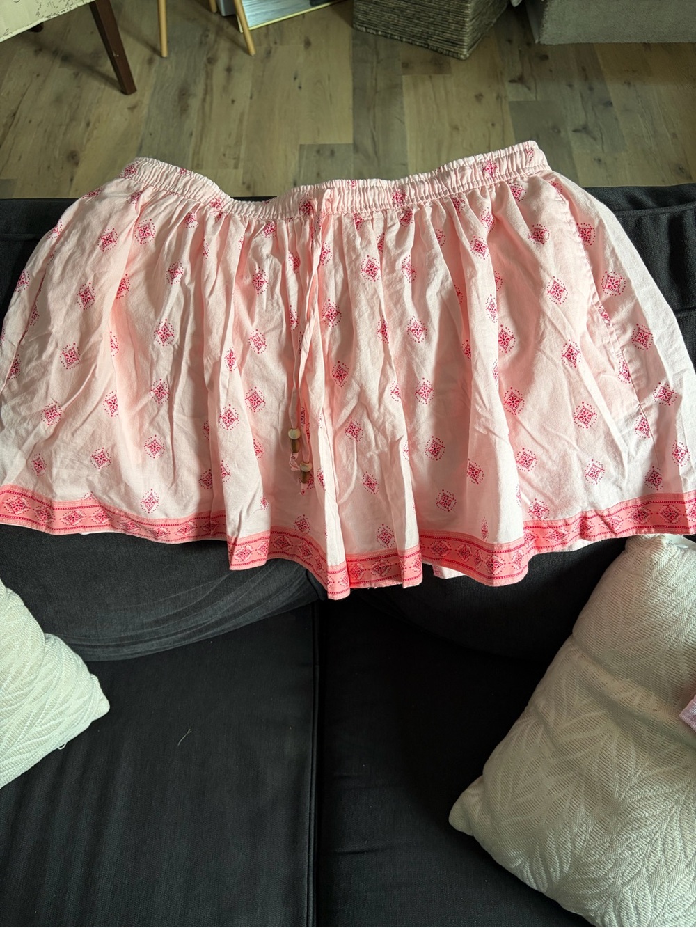 Old Navy Light Pink Embroidered Circle Skirt